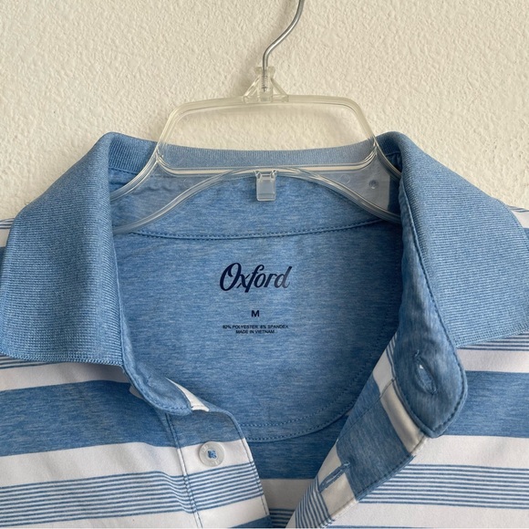 OXFORD Striped Stretch Performance Short Sleeve Polo - Picture 3 of 5